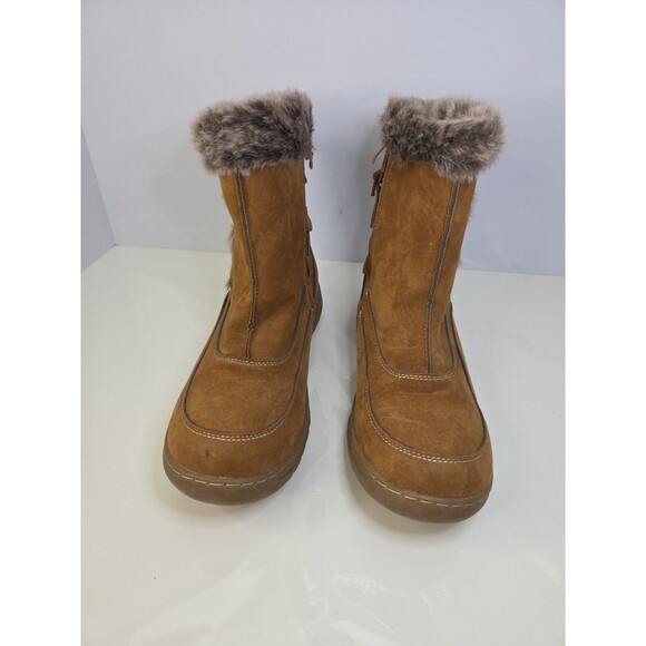 Journee Collection Zip Up Faux Fur Brown Eskimo Boots Sz 8.5 Winter Comfort - Picture 3 of 13